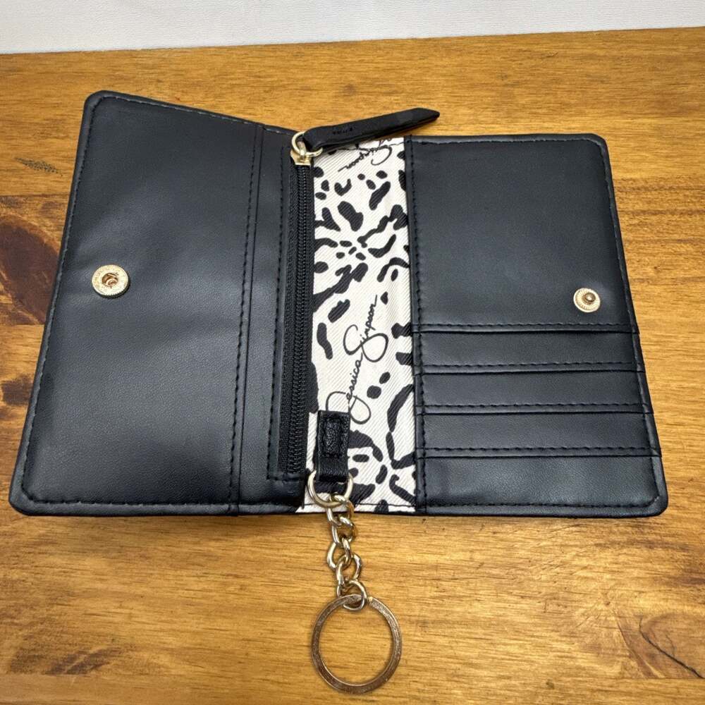 Jessica Simpson Python Print Small Wallet Keychain Black NWOT - Picture 6 of 16